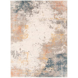 Abstract Light Grey Multi Casual Soft Rug