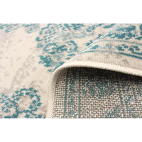 Floral Aqua Blue Traditional Soft Area Rug