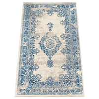 Floral Aqua Blue Traditional Soft Area Rug