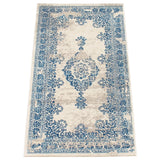 Floral Aqua Blue Traditional Soft Area Rug