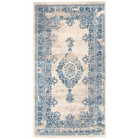 Floral Aqua Blue Traditional Soft Area Rug