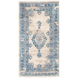 Floral Aqua Blue Traditional Soft Area Rug