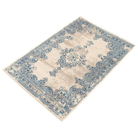 Floral Aqua Blue Traditional Soft Area Rug