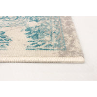 Floral Aqua Blue Traditional Soft Area Rug