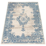 Floral Aqua Blue Traditional Soft Area Rug