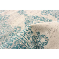 Floral Aqua Blue Traditional Soft Area Rug