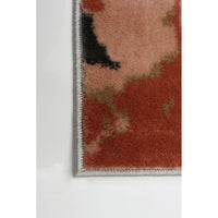 Modern Floral Grey Orange Soft Rug