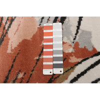 Modern Floral Grey Orange Soft Rug