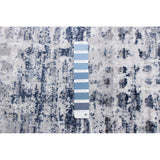 Grey/ Light Blue Abstract Casual Soft Rug
