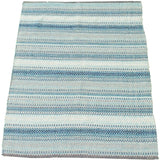 Stripes Flat-weave Bold Colorful Blue Wool Kilim