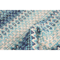 Flat-weave Bold and Colorful Navy Blue Wool Soft Kilim