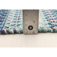 Flat-weave Bold and Colorful Navy Blue Wool Soft Kilim