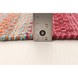 Red Pink Flat-weave Bold Colorful Red, Pink Wool Kilim Rug