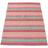 Red Pink Flat-weave Bold Colorful Red, Pink Wool Kilim Rug