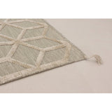 Flat-Weave Kalista Beige, Light Khaki Silk, Wool Kilim Area Rug