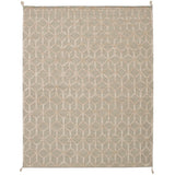 Flat-Weave Kalista Beige, Light Khaki Silk, Wool Kilim Area Rug