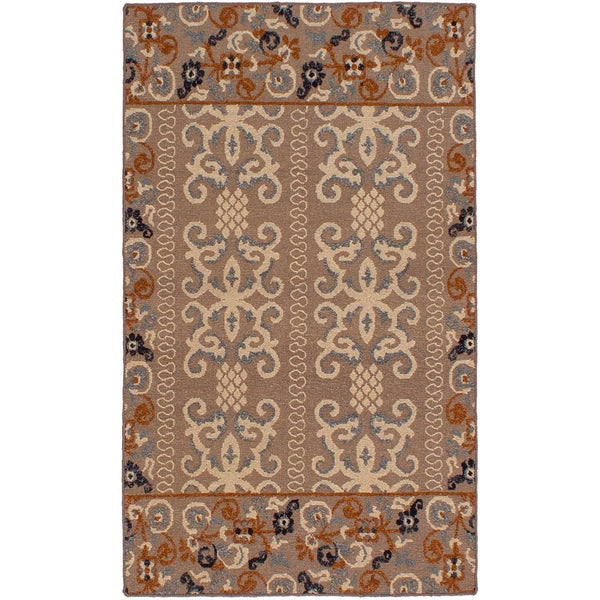Flat-Weave Tamar Tan Wool Tapestry Kilim Rug