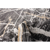 Dark Grey Abstract Casual Soft Rug