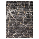 Dark Grey Abstract Casual Soft Rug