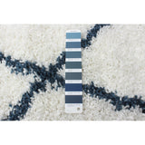 Cream Dark Blue Willow Casual Shag Area Rug