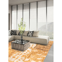 Hand-knotted Color Patchwork Tan Wool Soft Rug