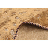 Hand-knotted Color Patchwork Tan Wool Soft Rug