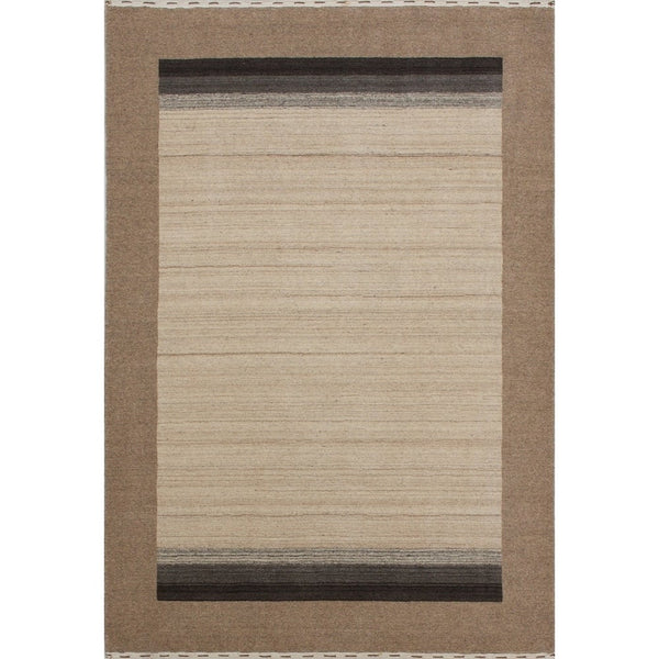 Hand-knotted Gabbeh Riz Beige, Brown Wool Soft Rug