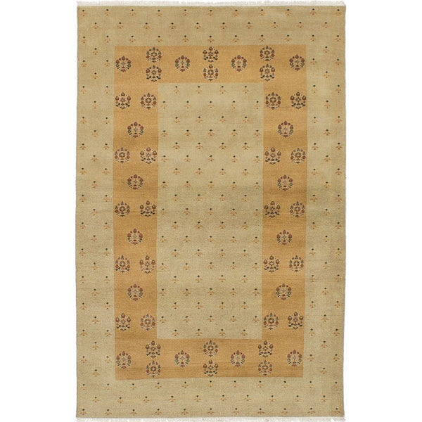 Hand-knotted Peshawar Ziegler Khaki Wool Soft Rug