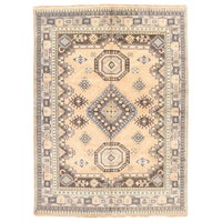 Hand-knotted Royal Kazak Beige Wool Soft Rug