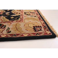 Hand-knotted Royal Mahal Black Wool Soft Rug