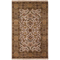 Hand-knotted Royal Mahal Light Grey Wool Soft Rug
