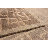 Hand-knotted Silk Touch Brown Silk, Wool Soft Rug