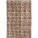 Hand-knotted Silk Touch Brown Silk, Wool Soft Rug