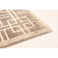Hand-knotted Silk Touch Dark Brown Silk, Wool Soft Rug