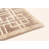 Hand-knotted Silk Touch Dark Brown Silk, Wool Soft Rug