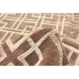 Hand-knotted Silk Touch Dark Brown Silk, Wool Soft Rug
