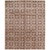 Hand-knotted Silk Touch Dark Brown Silk, Wool Soft Rug