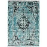 Medallion Aqua Blue Traditional Soft Area Rug