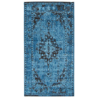 Medallion Aqua Blue Traditional Soft Area Rug