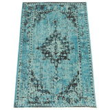 Medallion Aqua Blue Traditional Soft Area Rug