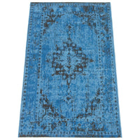 Medallion Aqua Blue Traditional Soft Area Rug