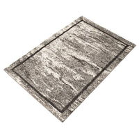 Modern Ivory Grey Border Soft Shag Area Rug