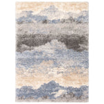 Modern Contemporary Cream Shag Area Rug