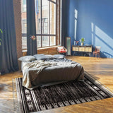 Black Bohemian Eclectic Soft Rug