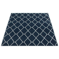 Navy White Trellis Macy Modern & Contemporary Soft Rug