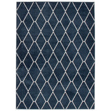 Navy White Trellis Macy Modern & Contemporary Soft Rug