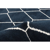 Navy White Trellis Macy Modern & Contemporary Soft Rug