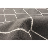 Navy White Trellis Macy Modern & Contemporary Soft Rug