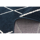 Navy White Trellis Macy Modern & Contemporary Soft Rug