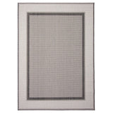 Grey Bordered Indoor/ Outdoor Soft Rug
